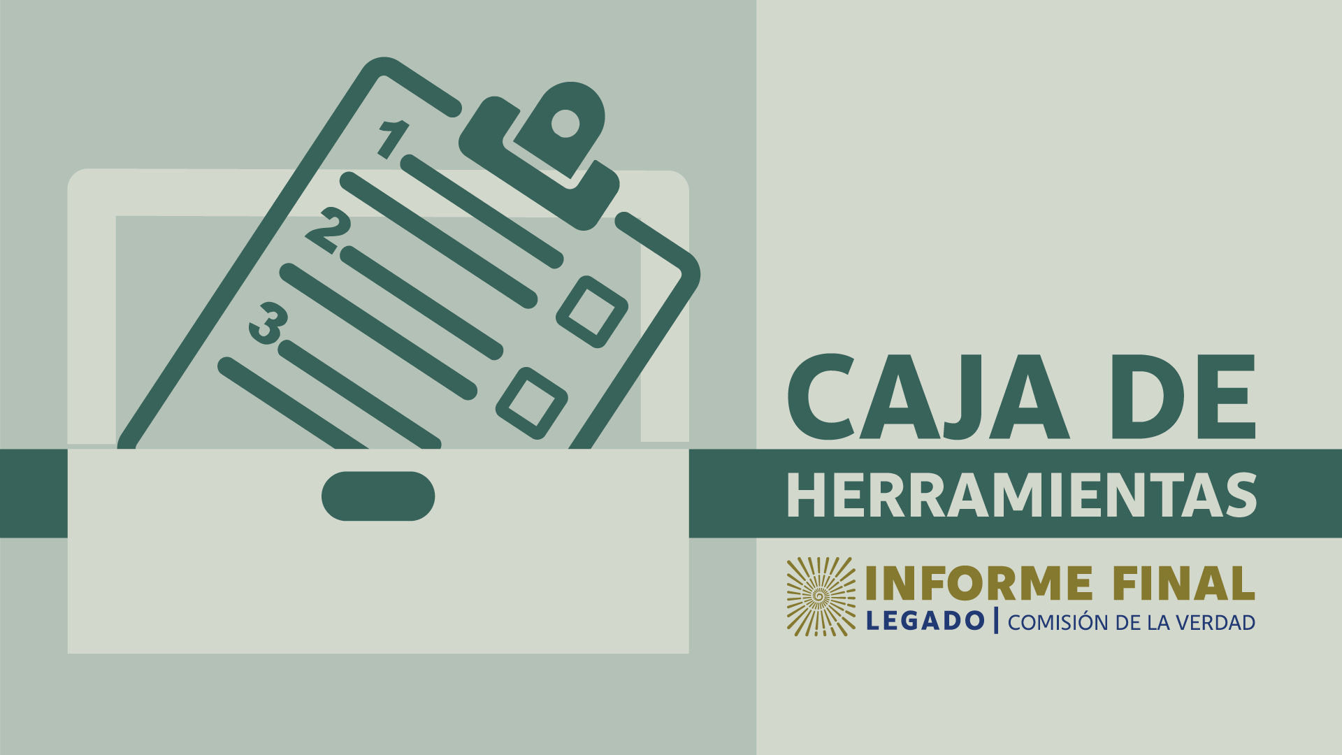 Icono de color vede de documento con listado númerado dentro de caja de herramientas