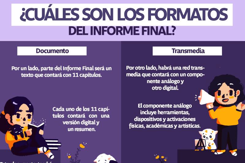 Infografía sobre formatos del Informe Final de la Comisión